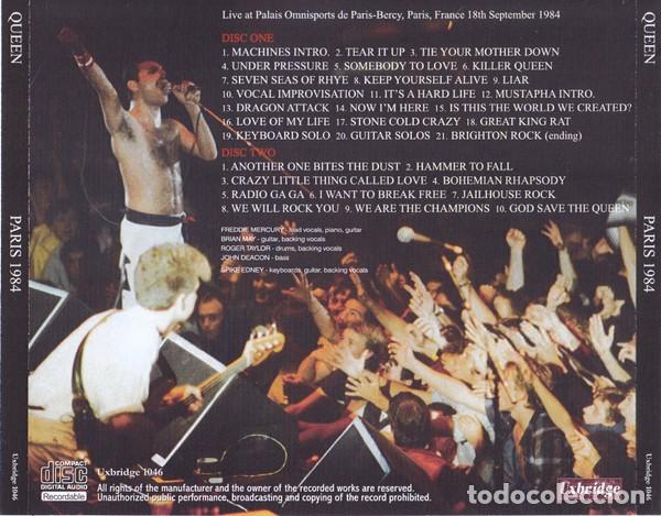 CDs de m&uacute;sica: 2 CDs - QUEEN - Live in Paris 1984 - Foto 2