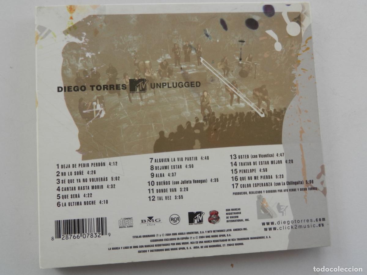 CDs de m&uacute;sica: DIEGO TORRES - UNPLUGGED - CD DIGIPACK - 2004 - 17 TEMAS+ LIBRETO - Foto 4