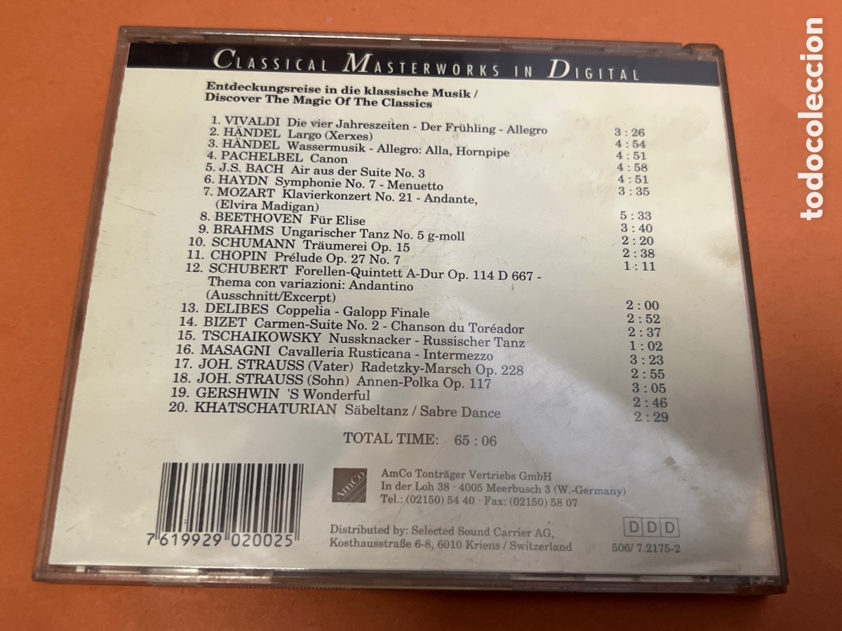 CDs de m&uacute;sica: T3/A2. Classical Masterworks In Digital - CD 75 - VARIOS INTERPRETES - Foto 3