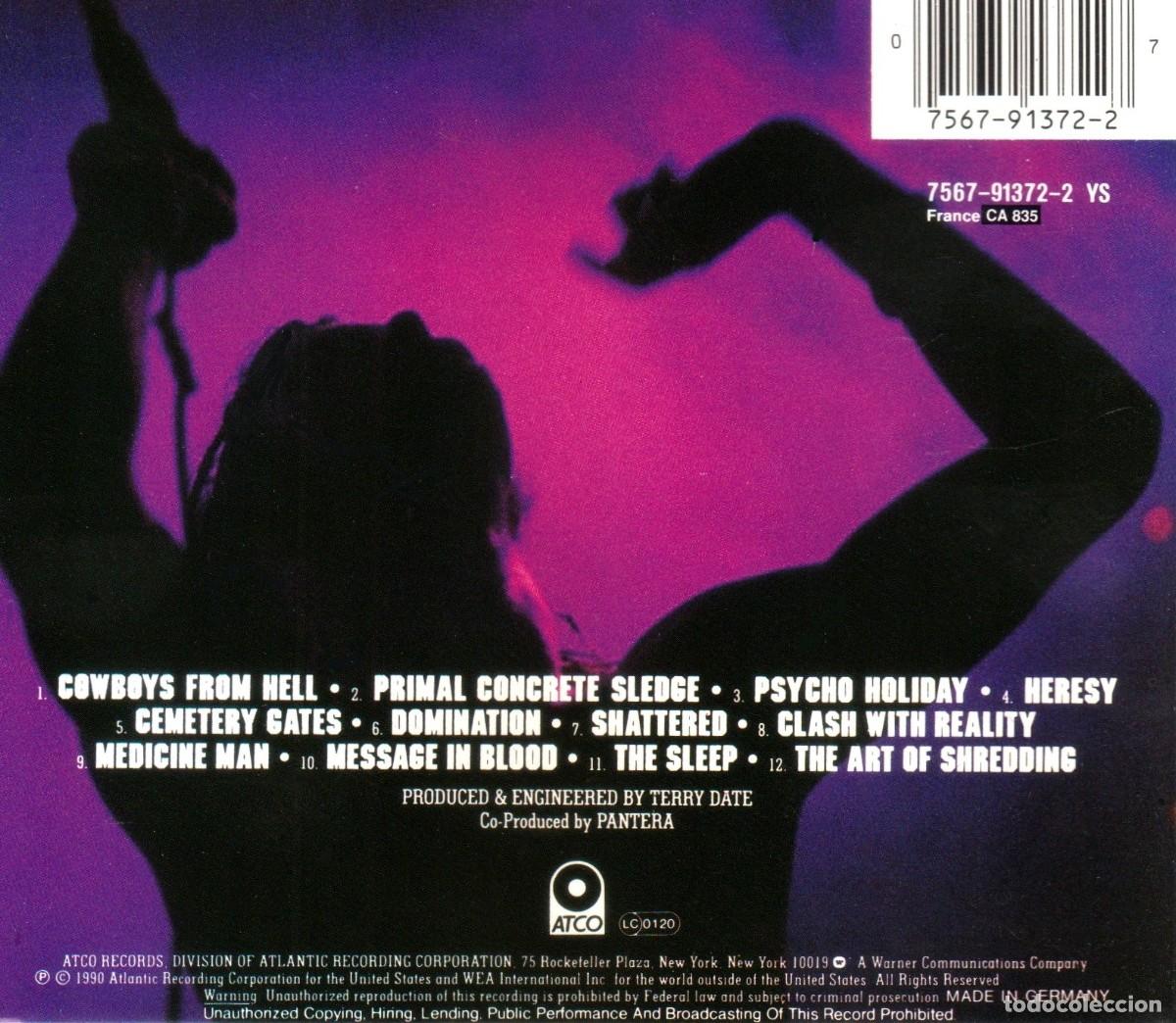 CDs de m&uacute;sica: �T3593 - PANTERA. COWBOYS FROM HELL. CD. - Foto 2