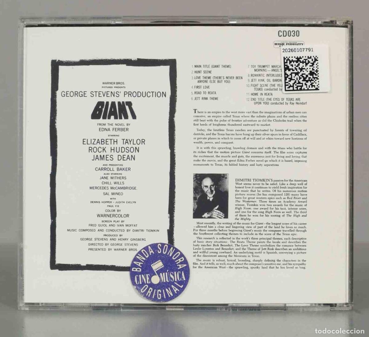 CDs de m&uacute;sica: CD. Dimitri Tiomkin &ndash; Giant - Foto 2