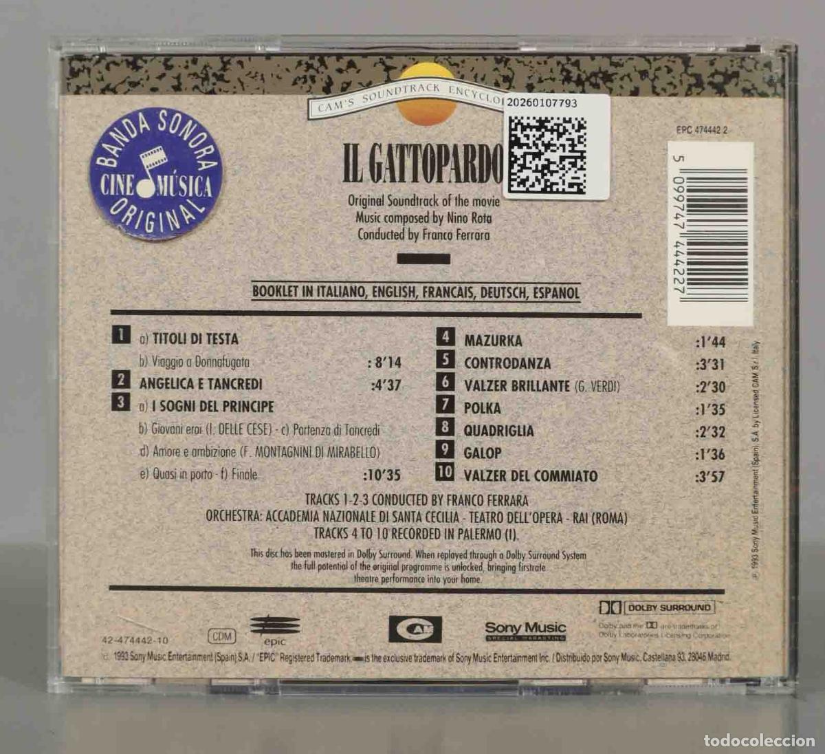 CDs de m&uacute;sica: CD. Nino Rota &ndash; Il Gattopardo - Foto 2