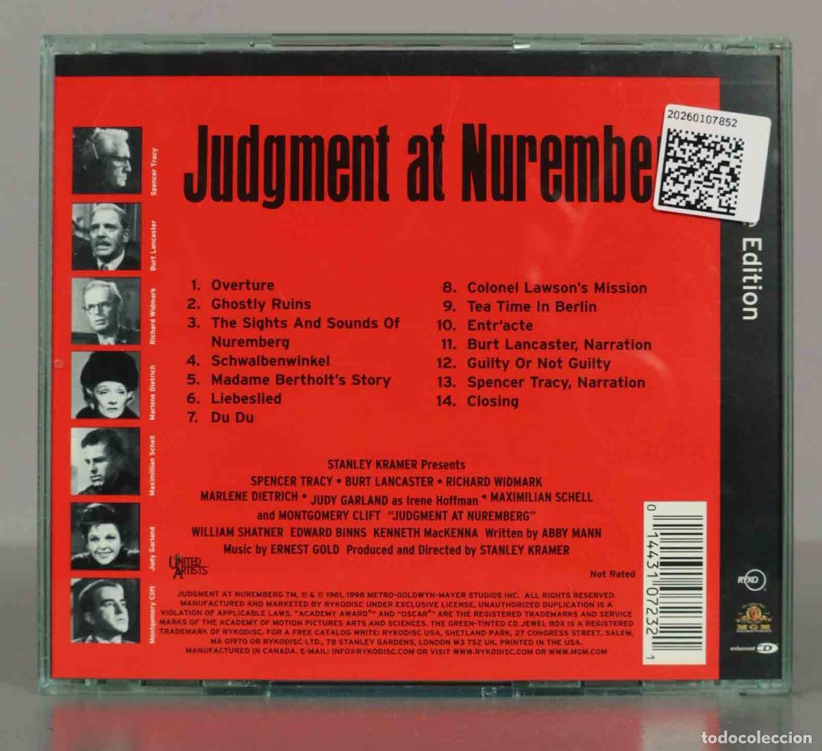 CDs de m&uacute;sica: CD. Ernest Gold &ndash; Judgment At Nuremberg - Foto 2