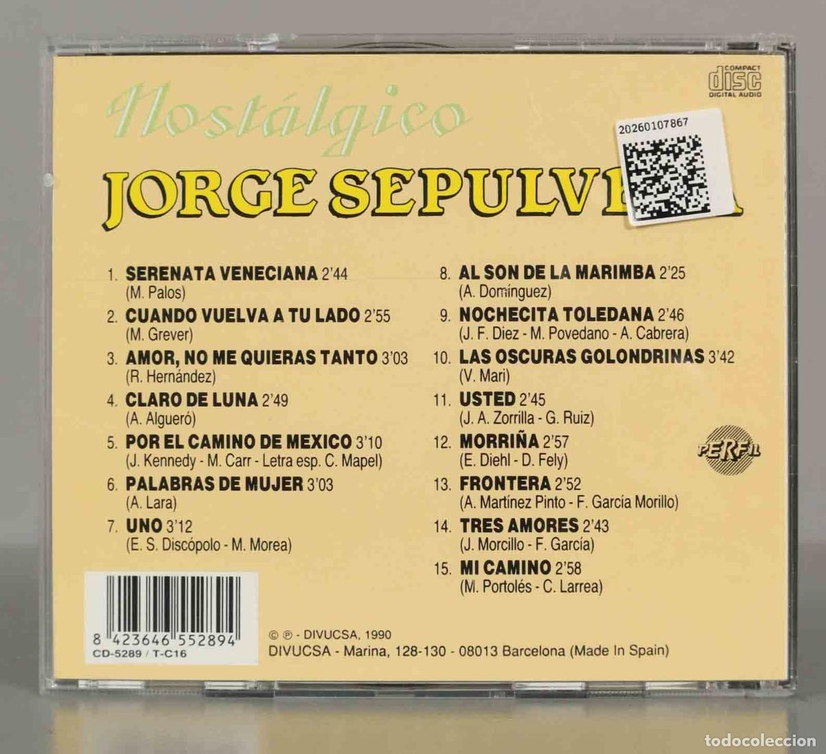 CDs de m&uacute;sica: CD. Jorge Sepulveda &ndash; Nost&aacute;lgico Vol. 4 - Foto 2