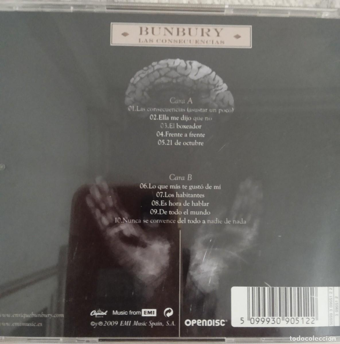 CDs de m&uacute;sica: BUNBURY - LAS CONSECUENCIAS. CD - Foto 3