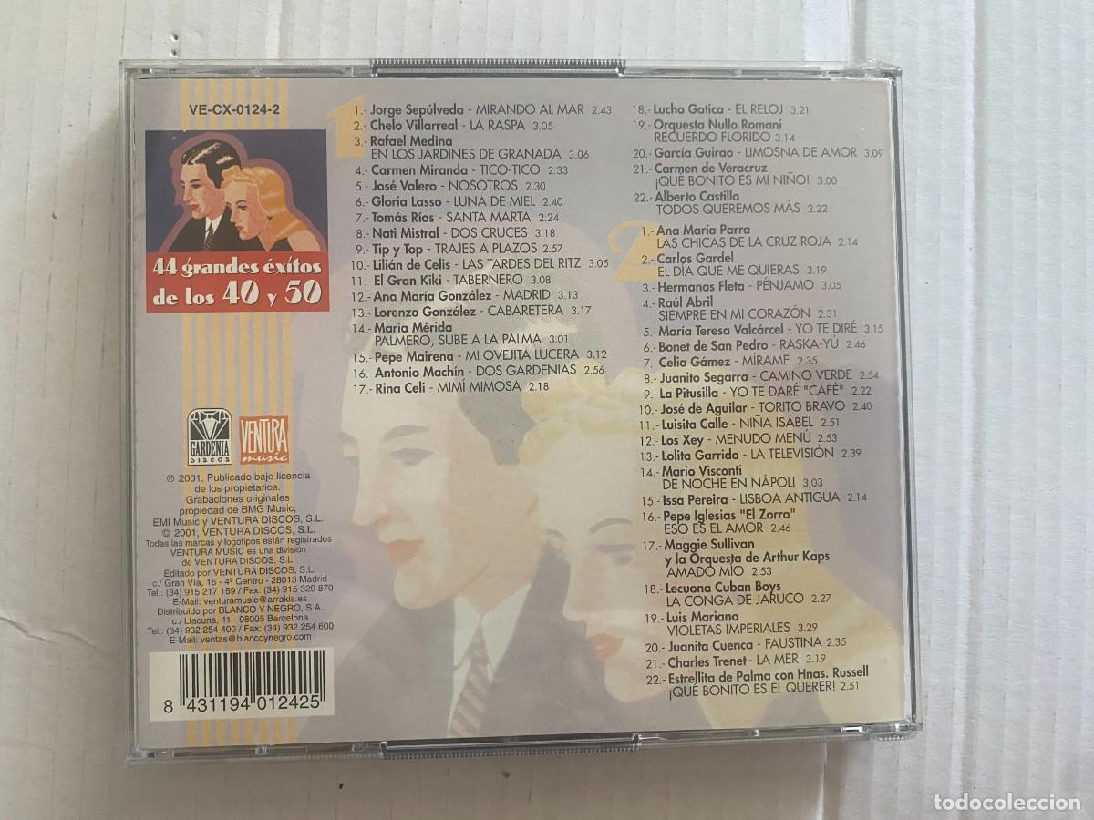 CDs de m&uacute;sica: CD DOBLE - 40 GRANDES EXITOSDE LOS 40 Y 50 - Foto 2