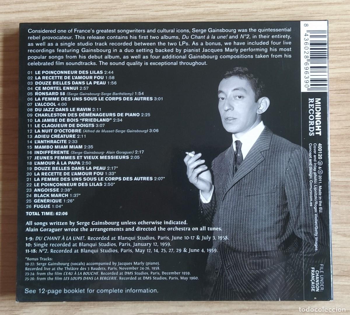 CDs de m&uacute;sica: CD Serge Gainsbourg - Complete debut recordings - Foto 2