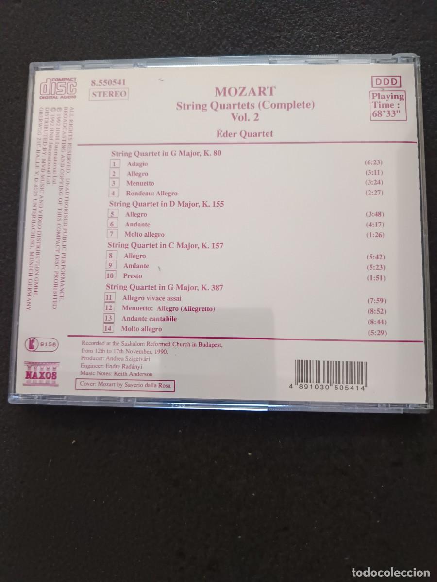 CDs de m&uacute;sica: MOZART. STRING QUARTETS, VOL. 2. &Eacute;DER QUARTET - Foto 2