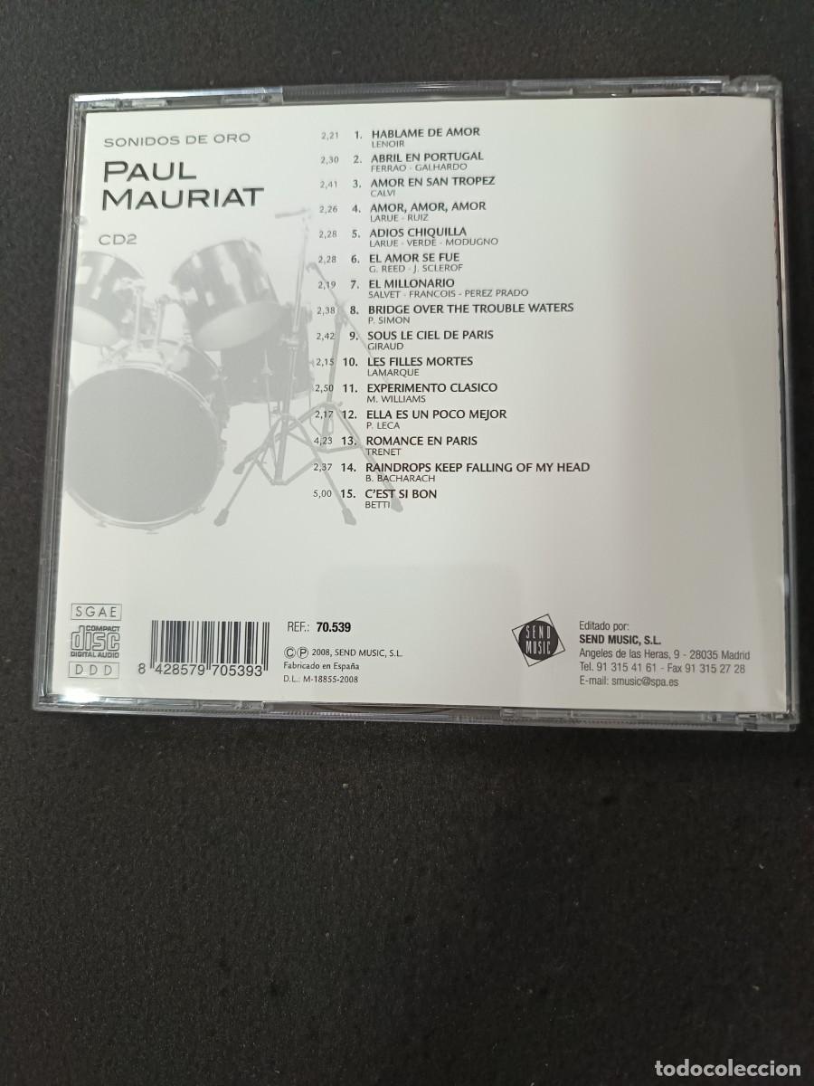 CDs de m&uacute;sica: CD. PAUL MAURIAT. CD 2. SONIDOS DE ORO - Foto 2