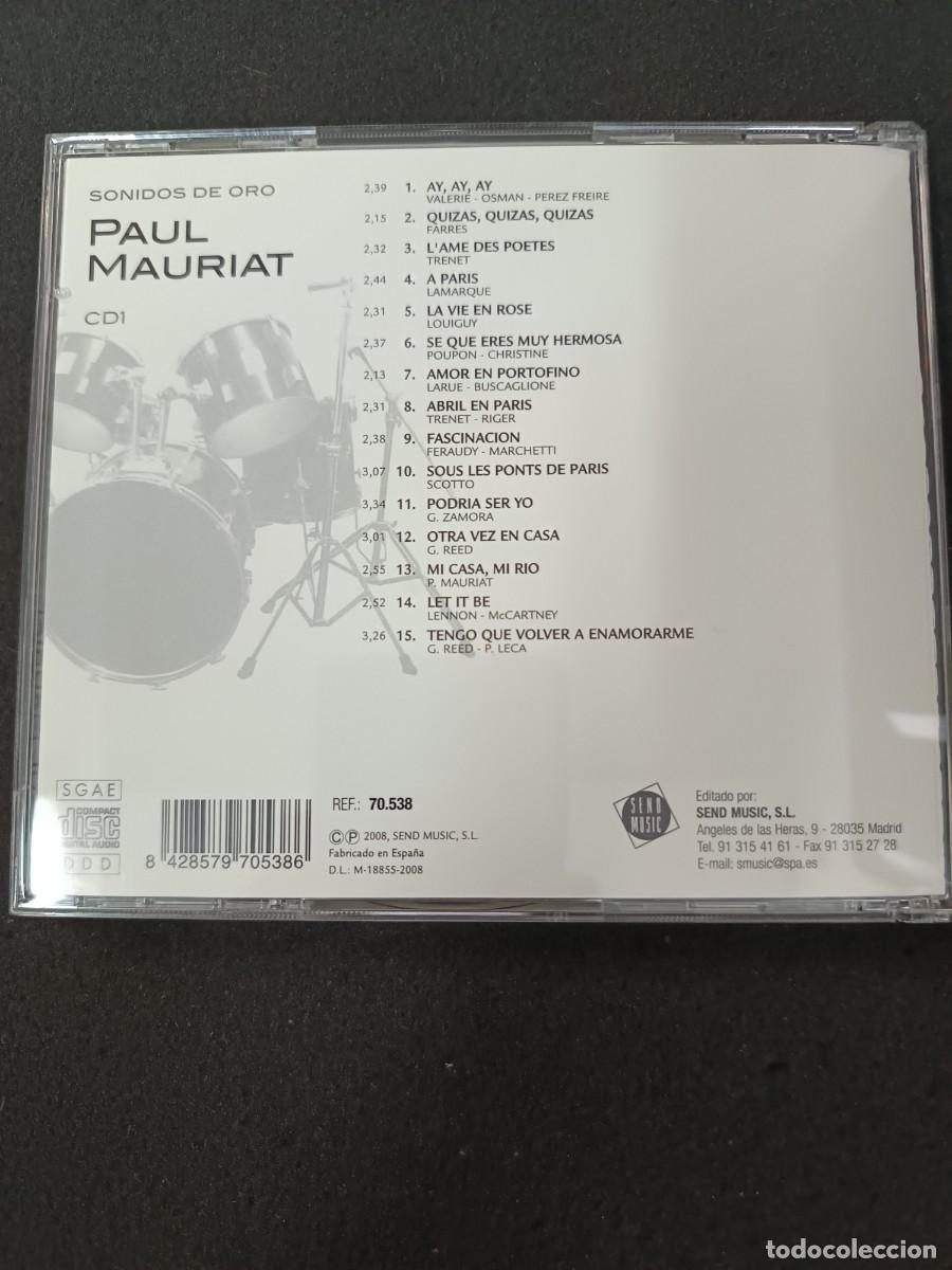 CDs de m&uacute;sica: CD. PAUL MAURIAT. CD 1. SONIDOS DE ORO - Foto 2