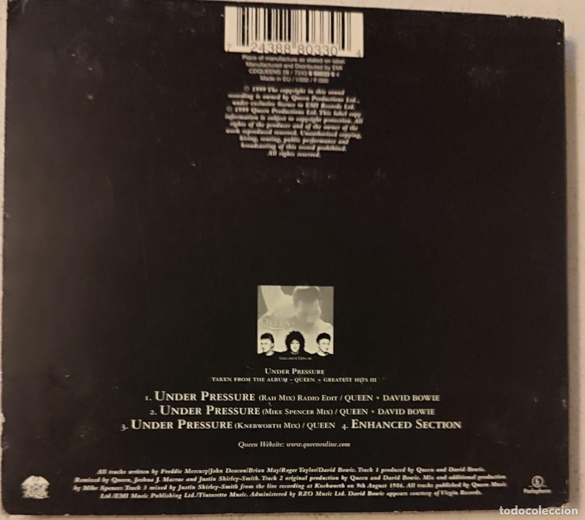 CDs de m&uacute;sica: QUEEN + DAVID BOWIE (SINGLE CD) 1999 - 3 TEMAS + VIDEO - DIGIPACK - Foto 2