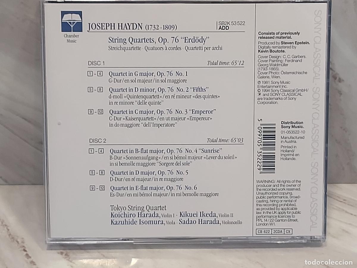CDs de m&uacute;sica: HAYDN / STRING QUARTETS OP. 76 / DOBLE CD-SONY / DE LUJO - Foto 4