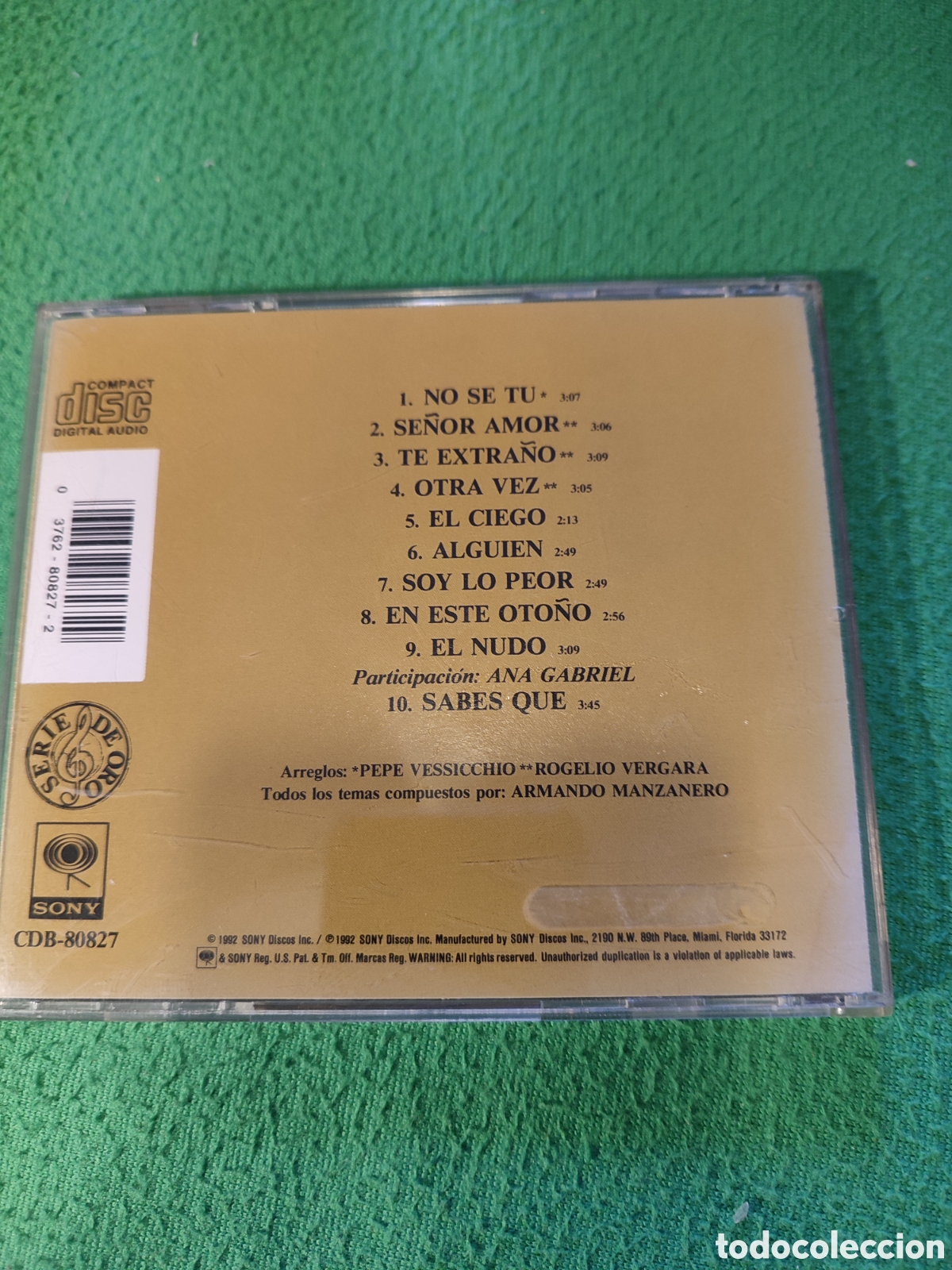 CDs de m&uacute;sica: Armando Manzanero - No s&eacute; t&uacute; y sus exitos - Foto 3