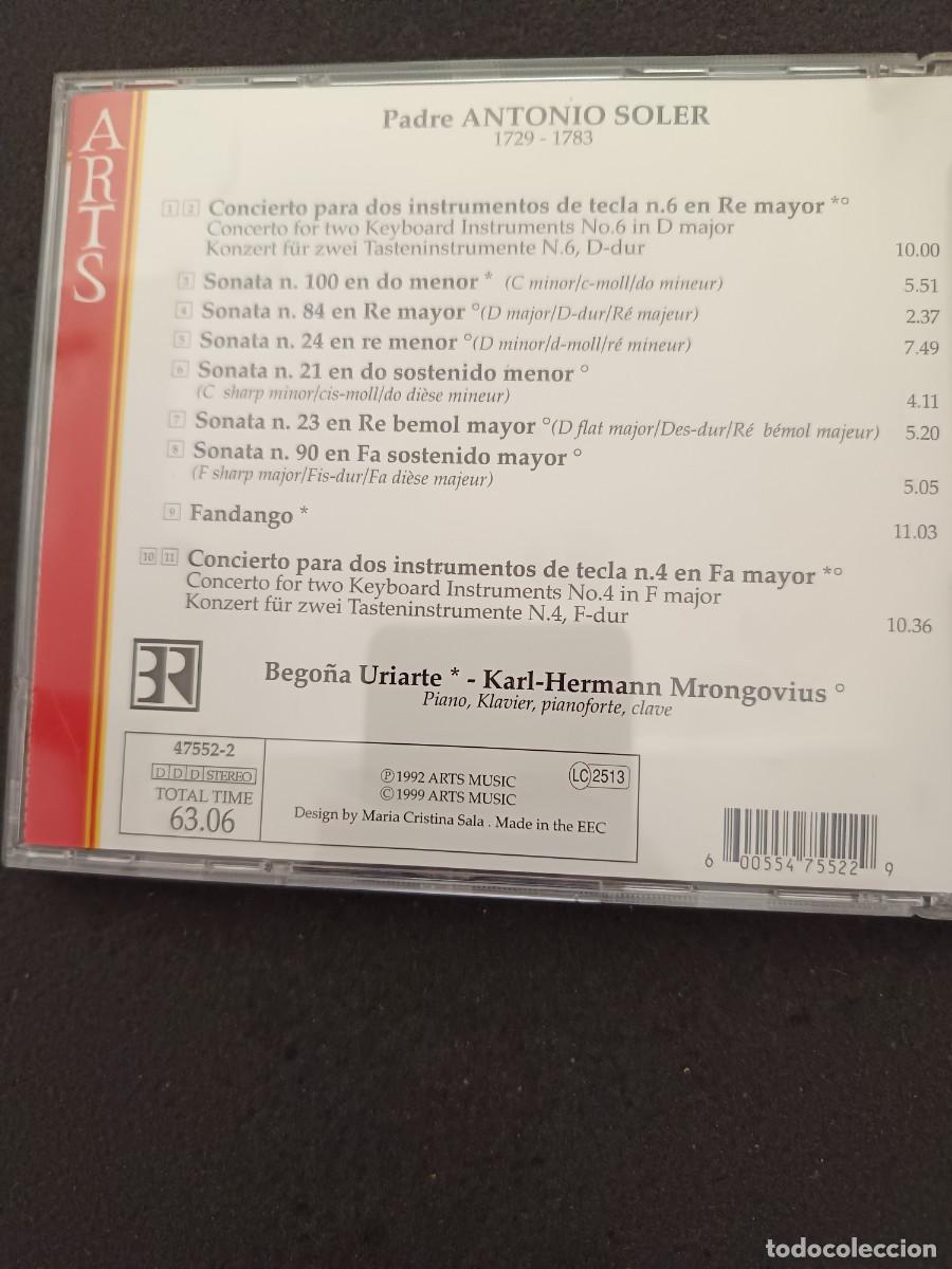 CDs de m&uacute;sica: CD. PADRE ANTONIO SOLER. FANDANGO (ARTS) - Foto 2