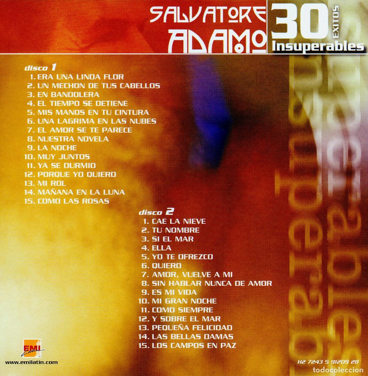CDs de m&uacute;sica: SALVATORE ADAMO - 30 Exitos Insuperables (2003) 2 CD - Foto 2