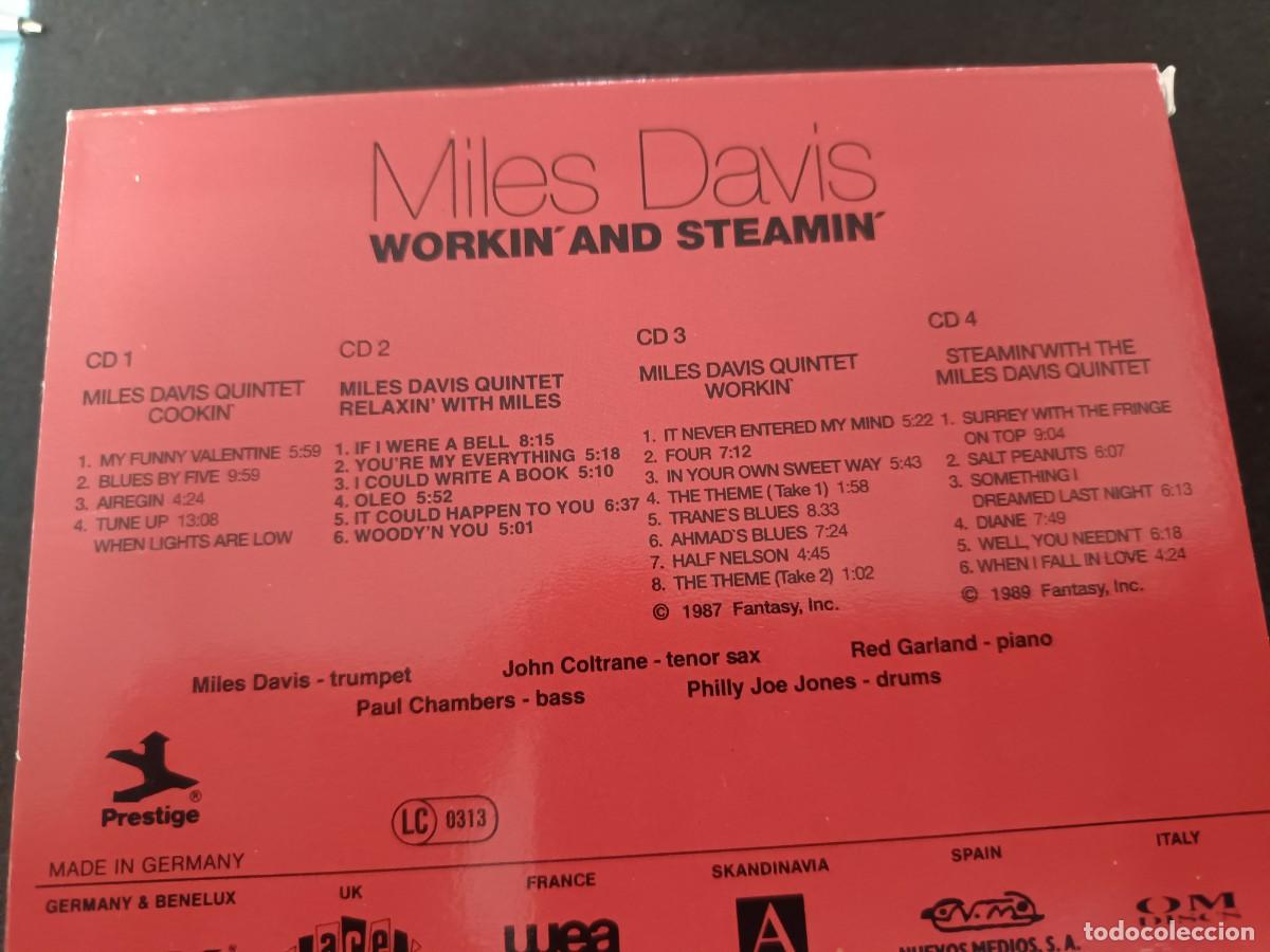 CDs de m&uacute;sica: 4 CDS. MILES DAVIS. WORKIN AND STEAMIN - Foto 3