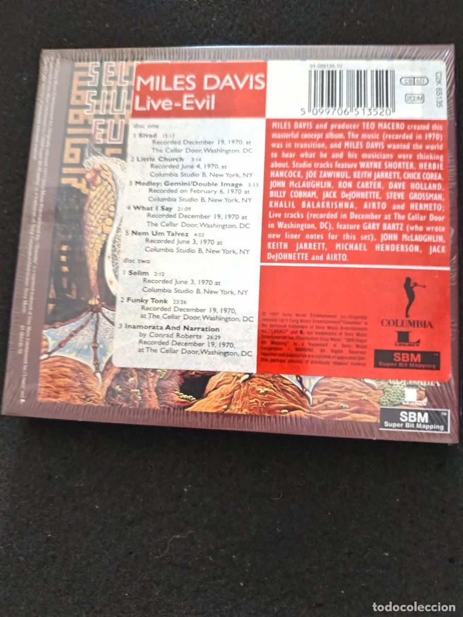 CDs de m&uacute;sica: 2 CDS. MILES DAVIS. LIVE-EVIL - Foto 2