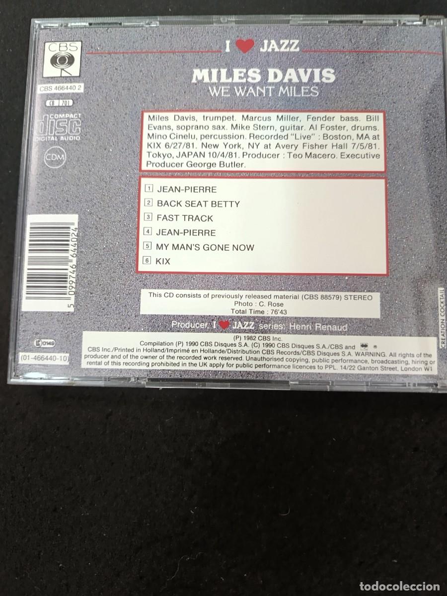 CDs de m&uacute;sica: CD. MILES DAVIS. WE WANT MILES - Foto 2