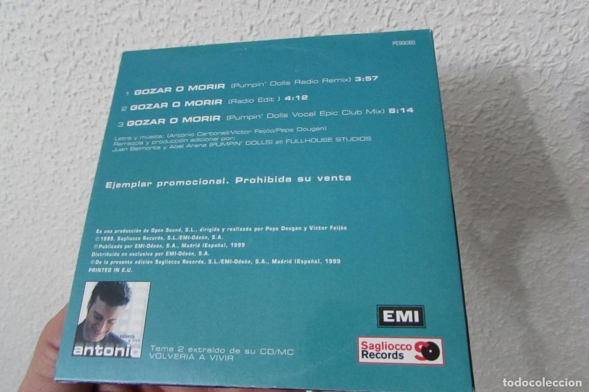 CDs de m&uacute;sica: ANTONIO / GOZAR O MORIR - Foto 2