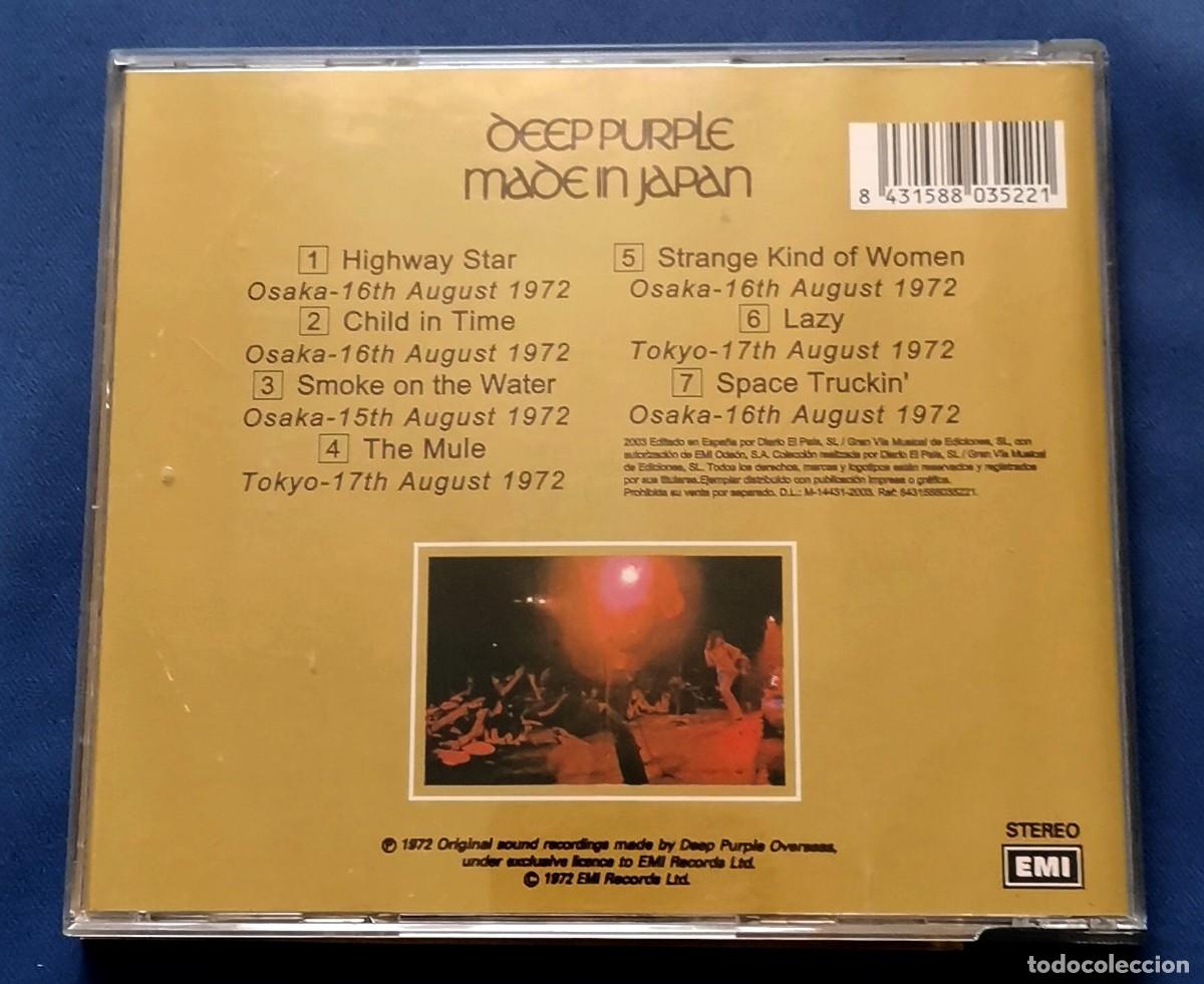 CDs de m&uacute;sica: Deep Purple &lrm;&ndash; Made In Japan cd - Foto 2