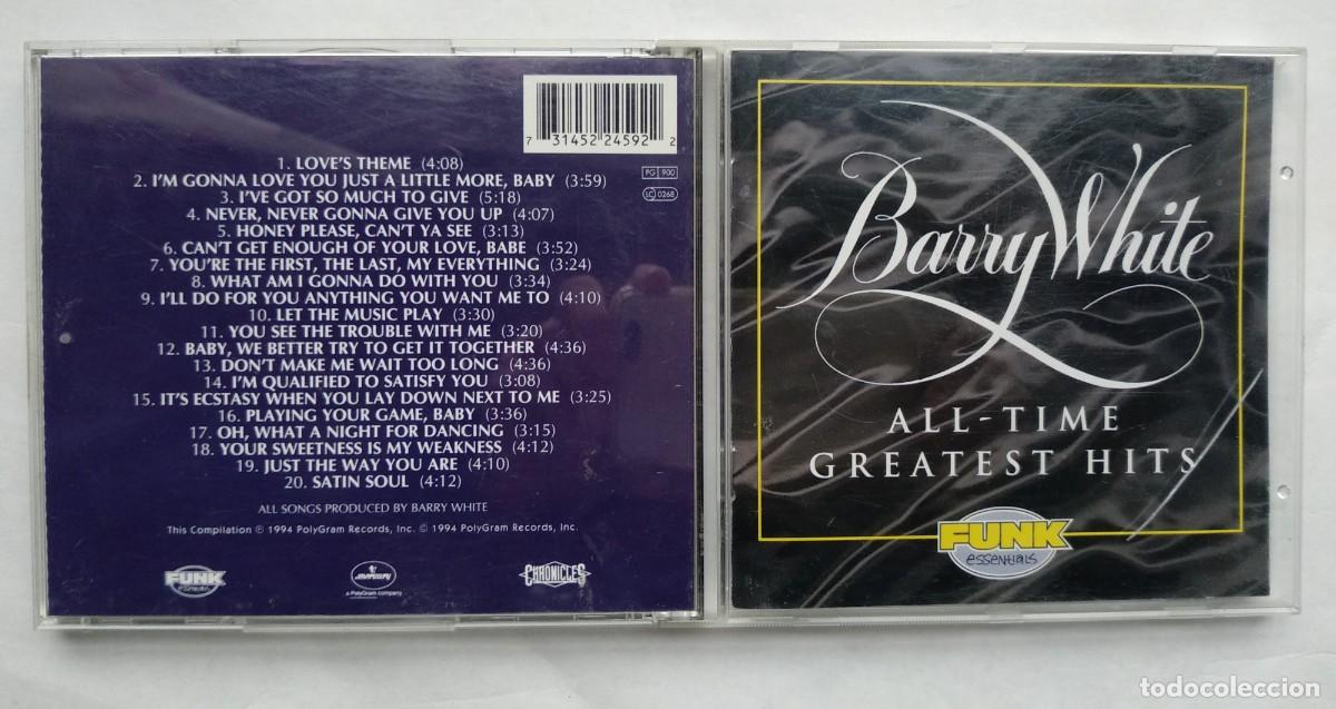 CDs de m&uacute;sica: BARRY WHITE. ALL-TIME GREATEST HITS. CD. - Foto 1