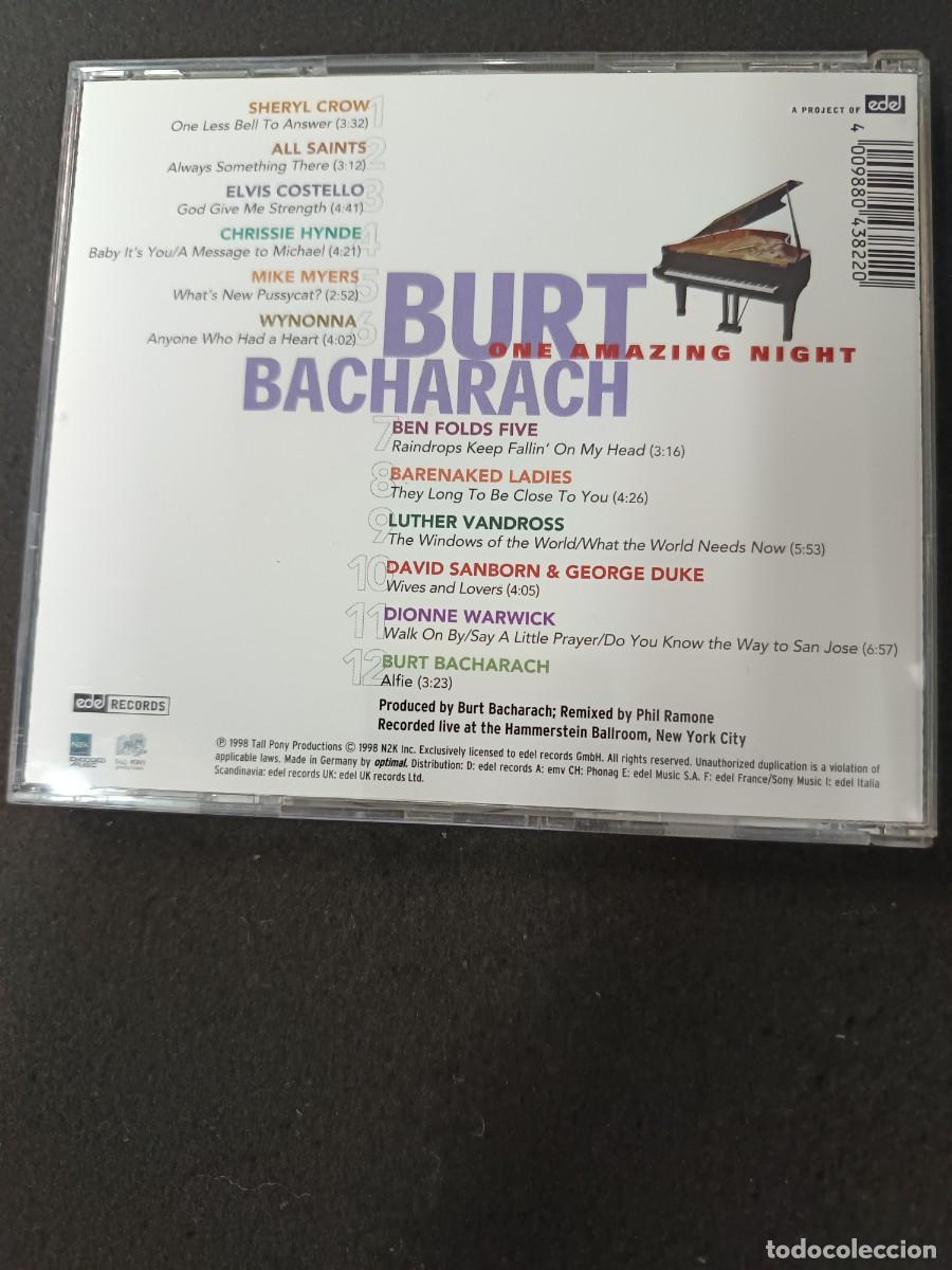 CDs de m&uacute;sica: 1 CD. BURT BACHARACH. ONE AMAZING NIGHT - Foto 2