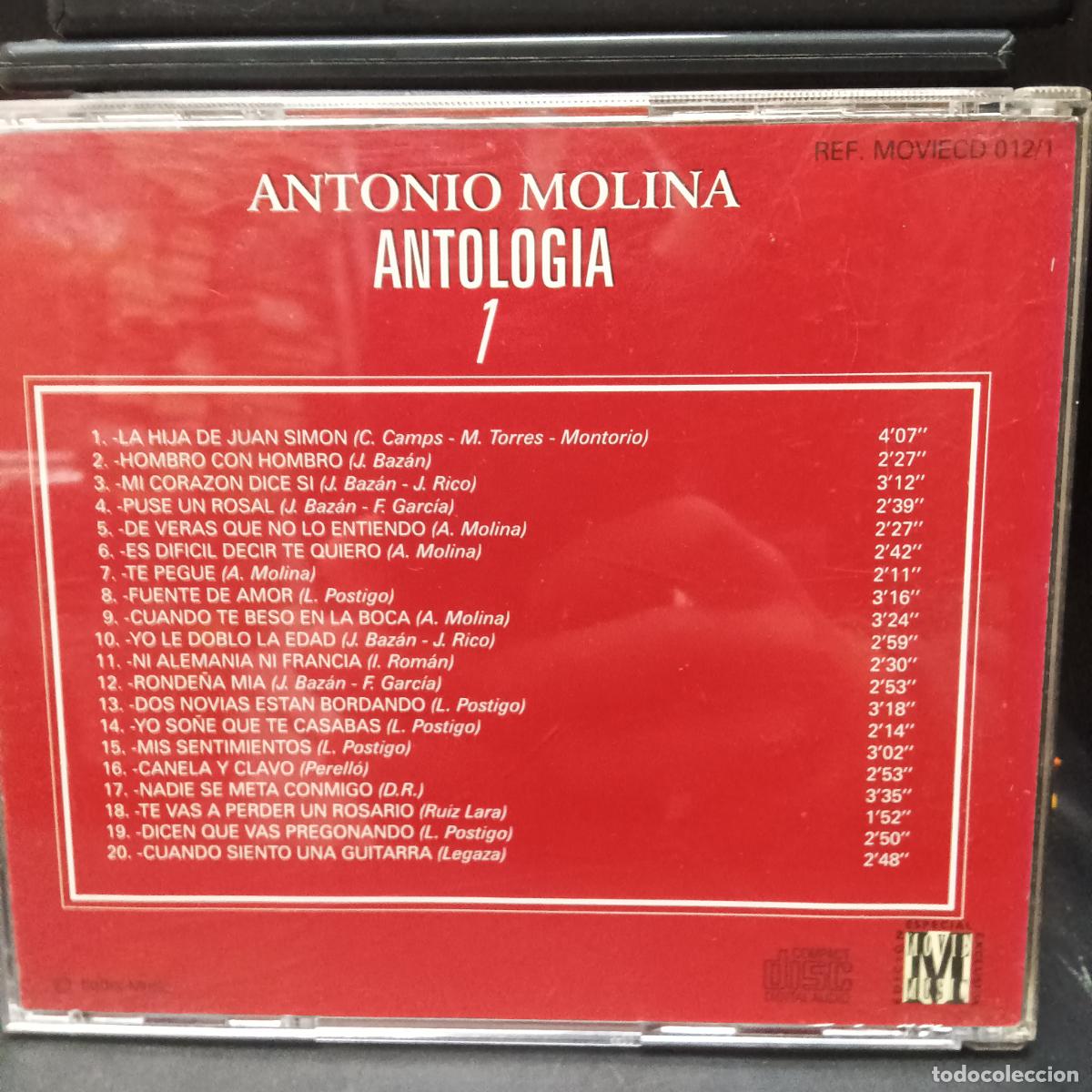 CDs de m&uacute;sica: ANTONIO MOLINA, ANTOLOGIA. CD - Foto 2