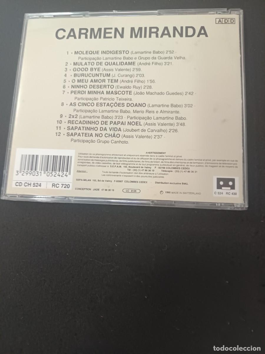 CDs de m&uacute;sica: CD. CARMEN MIRANDA. MILAN SUR - Foto 2