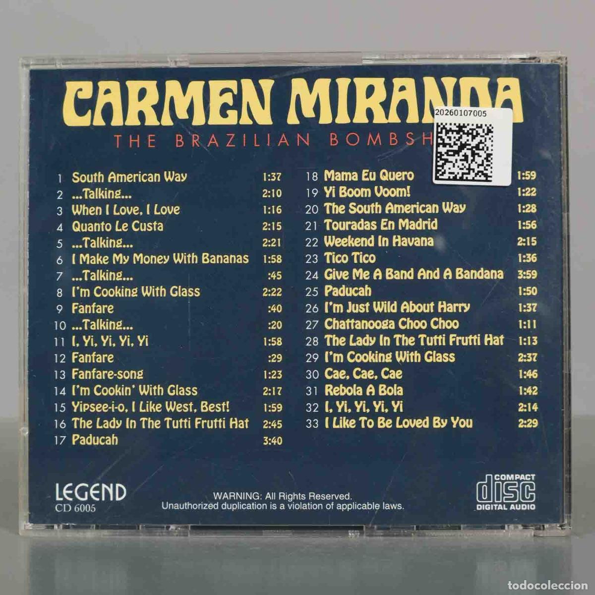 CDs de m&uacute;sica: CD. Carmen Miranda &ndash; The Brazilian Bombshell - Foto 2