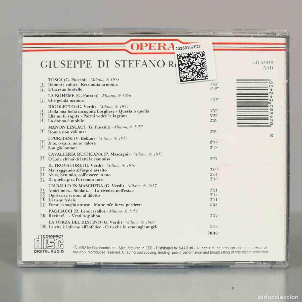 CDs de m&uacute;sica: CD. OPERA. GIUSEPPE DI STEFANO - recital. - Foto 2