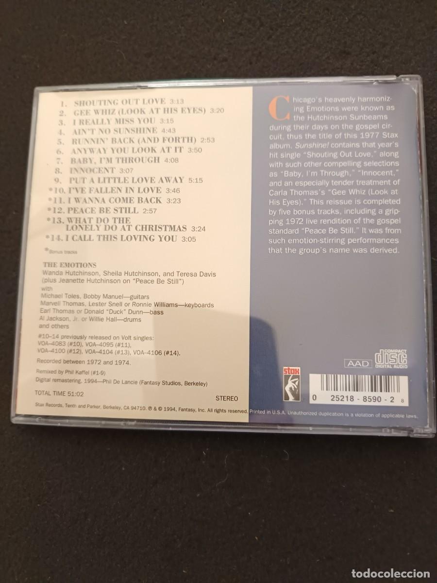 CDs de m&uacute;sica: CD. THE EMOTIONS. SUNSHINE - Foto 2