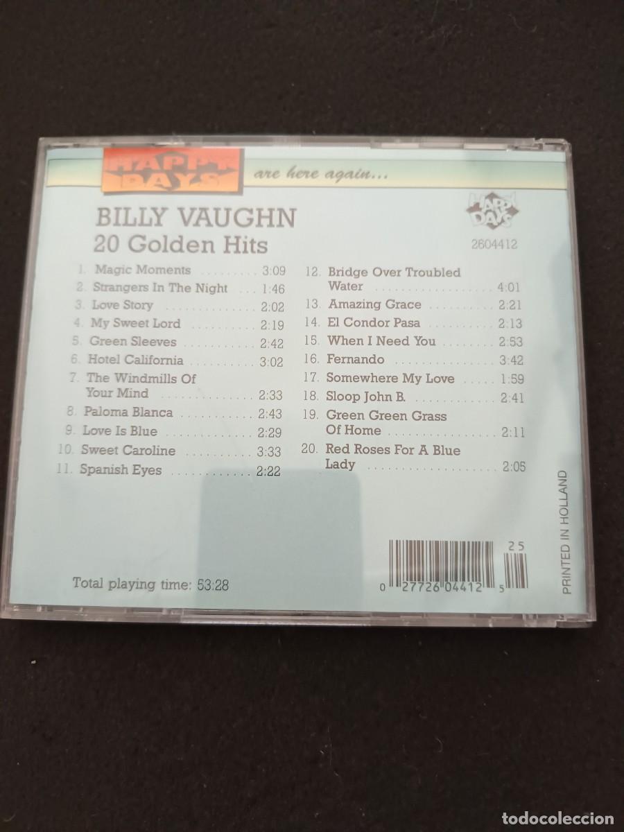 CDs de m&uacute;sica: CD. BILLY VAUGHN. 20 GOLDEN HITS - Foto 2
