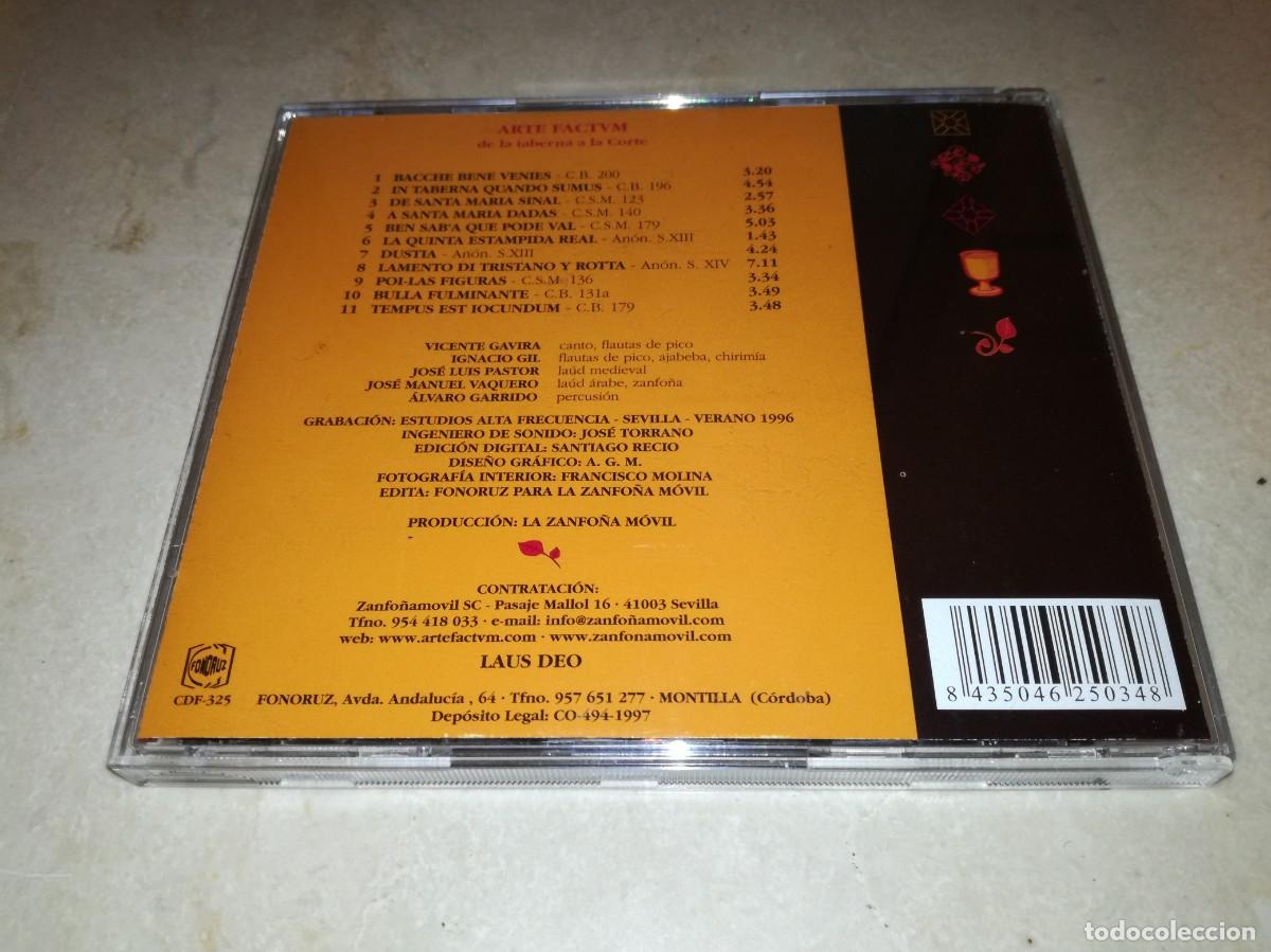 CDs de m&uacute;sica: ARTE FACTUM DE LA TABERNA A LA CORTE - CD - Foto 2