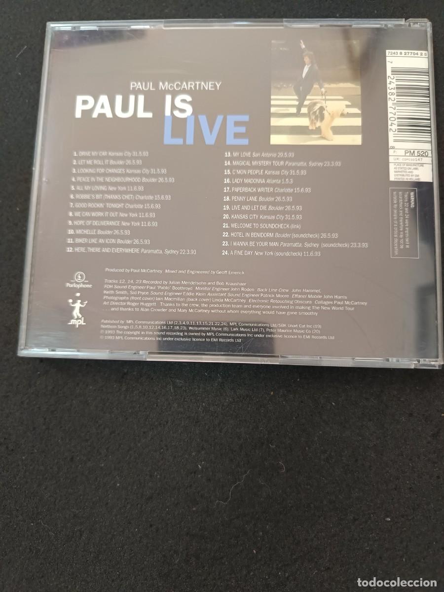 CDs de m&uacute;sica: PAUL MCCARTNEY. PAUL IS LIVE - Foto 2