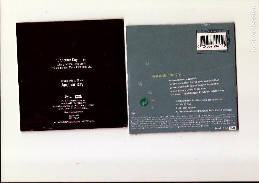 CDs de m&uacute;sica: LENE MARLIN. Another day. How would it be. Unforgivable sinner (3 cds single) - Foto 3