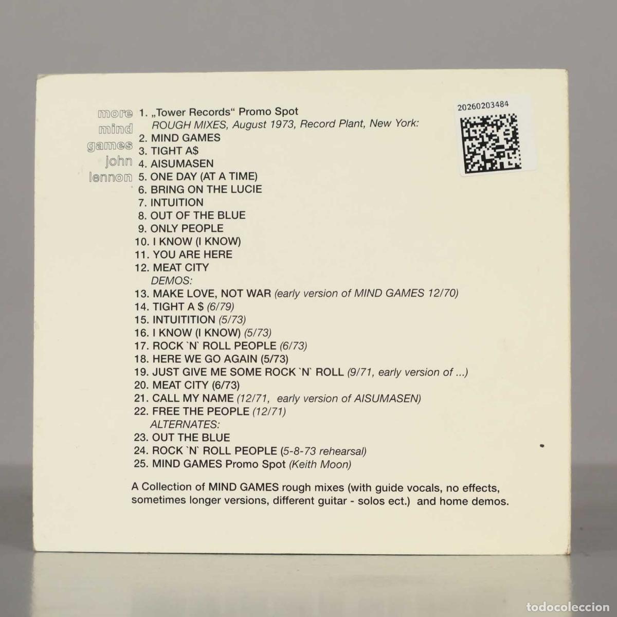 CDs de m&uacute;sica: CD. John Lennon &ndash; More Mind Games. - Foto 2