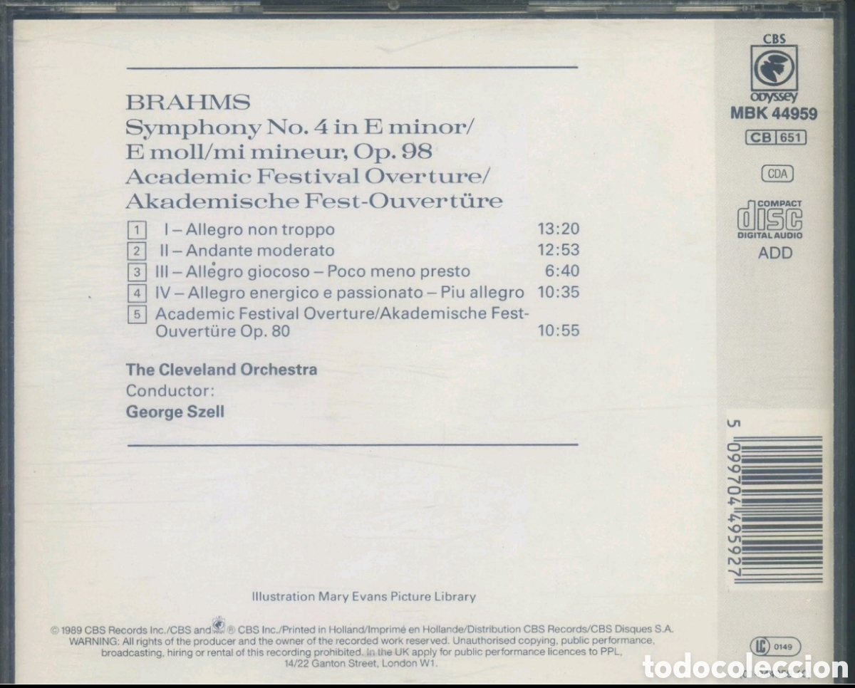 CDs de m&uacute;sica: Brahms: Simfonia n&ordm;4 - Foto 2