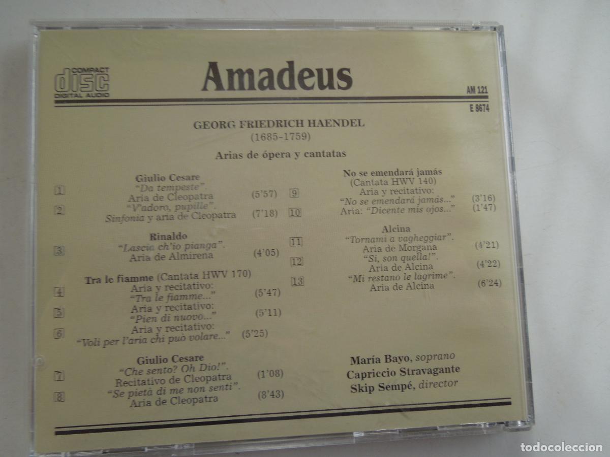 CDs de m&uacute;sica: HAENDEL - ARIAS Y CANTATAS - SKIP SEMP&Eacute; - AMADEUS - Foto 3
