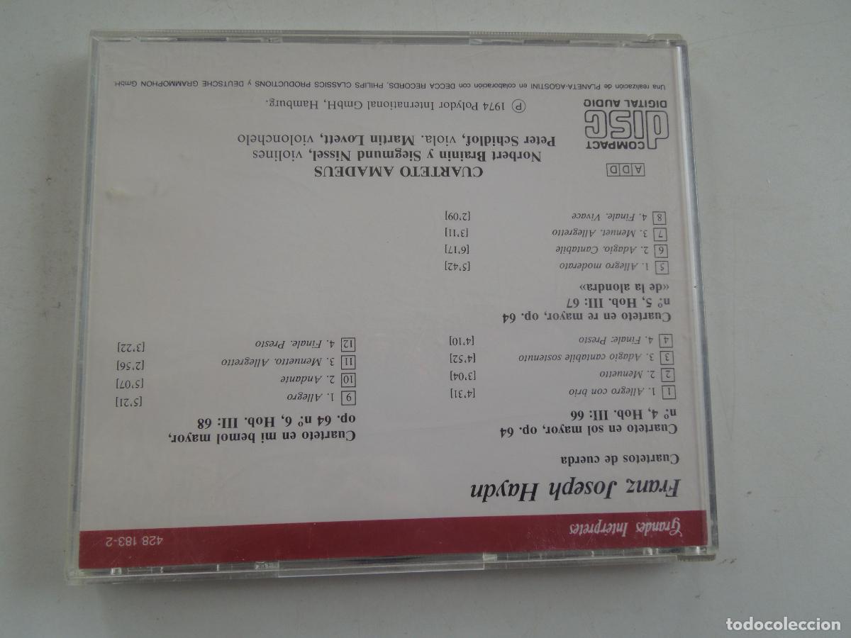 CDs de m&uacute;sica: HAYDN - CUARTETO AMADEUS - CUARTETO DE CUERDA - CD 1974 - Foto 3