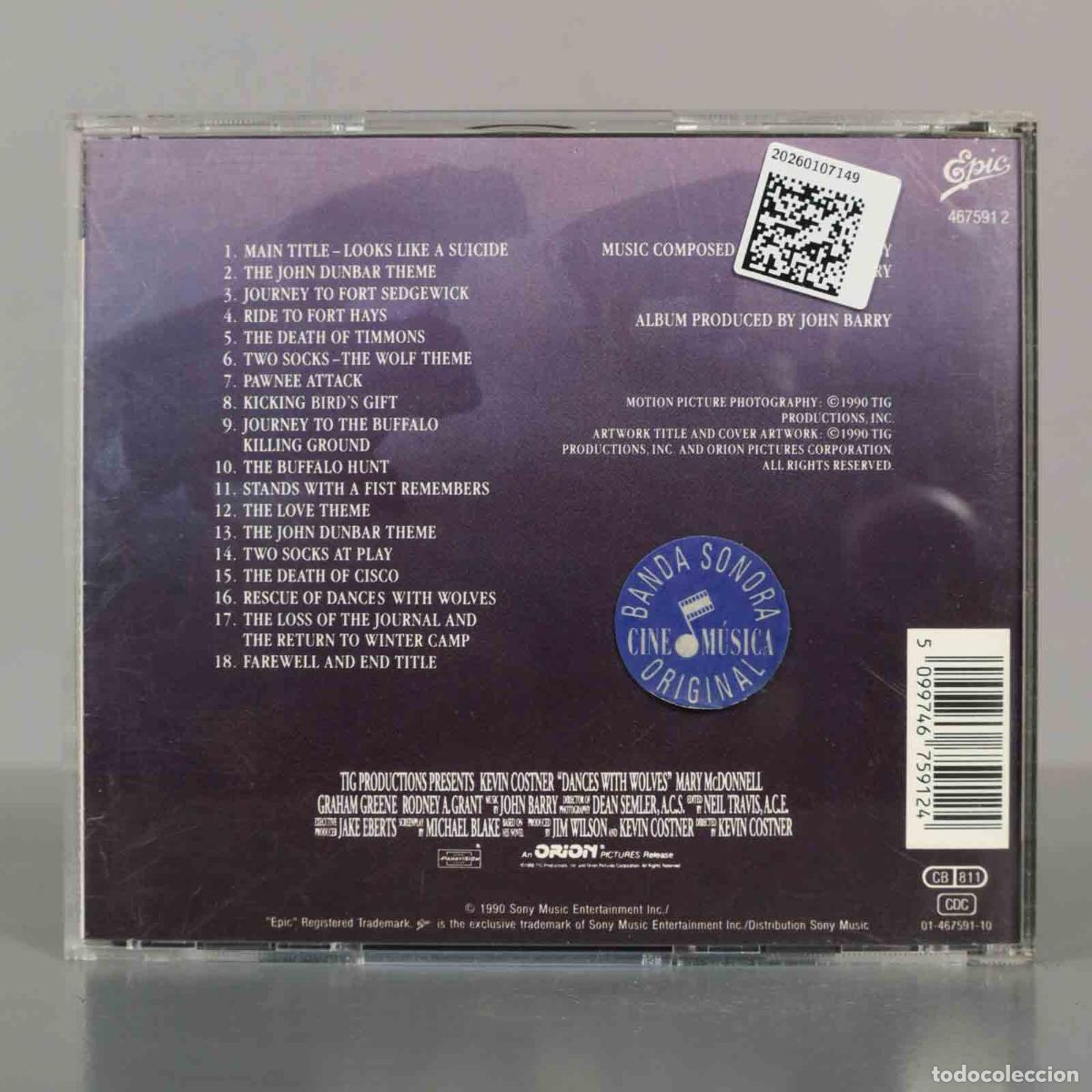 CDs de m&uacute;sica: CD. John Barry &ndash; Dan&ccedil;a Com Lobos - Foto 2
