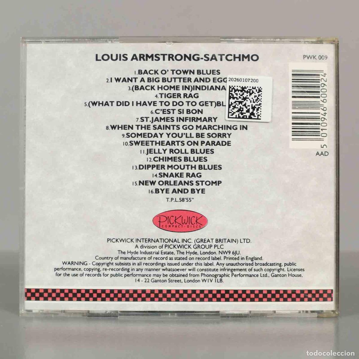 CDs de m&uacute;sica: CD. Louis Armstrong &ndash; Satchmo - Foto 2