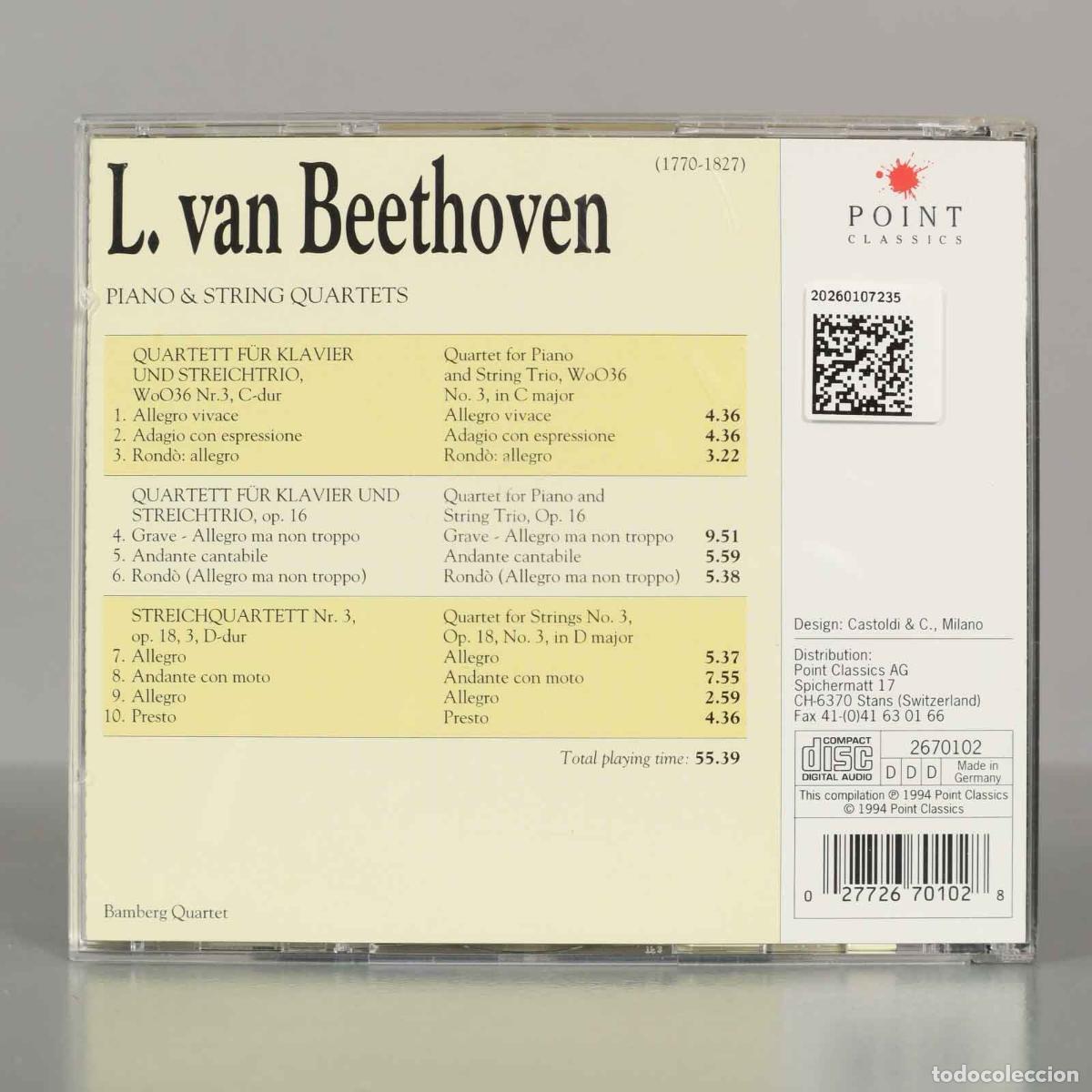 CDs de m&uacute;sica: CD. Beethoven &ndash; Piano and String Quartets - Foto 2