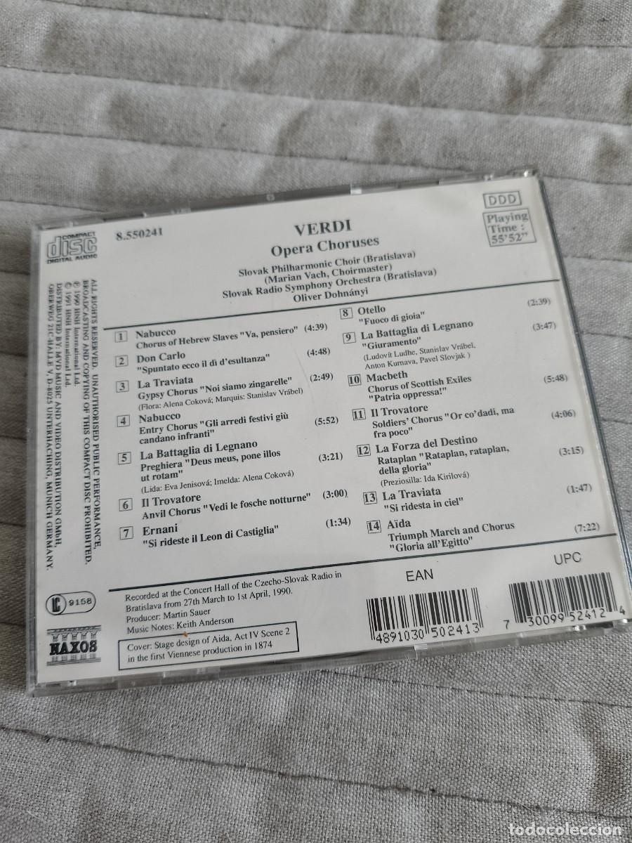 CDs de m&uacute;sica: VERDI. OPERA CHORUSES. COMPACTO NAXOS. - Foto 2