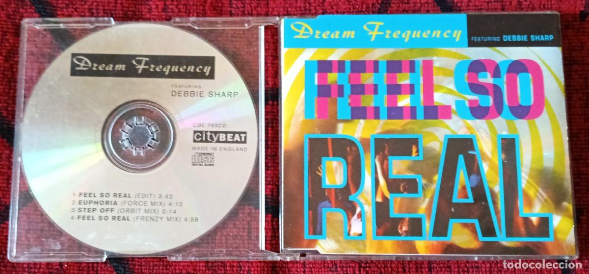 CDs de m&uacute;sica: DREAM FREQUENCY Featuring DEBBIE SHARP ** Feel So Real ** 1991 UK CD SINGLE - Foto 1