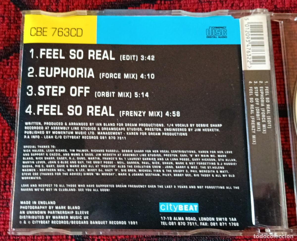 CDs de m&uacute;sica: DREAM FREQUENCY Featuring DEBBIE SHARP ** Feel So Real ** 1991 UK CD SINGLE - Foto 2