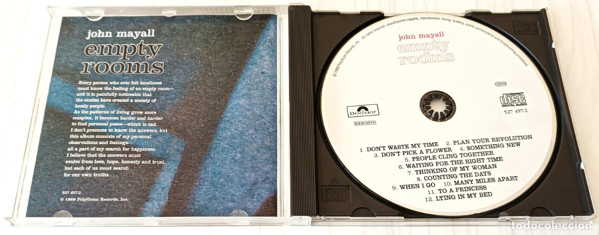 CDs de m&uacute;sica: CD JOHN MAYALL - EMPTY ROOMS POLYDOR EDIC. EU - 1996 (1969) - Foto 3