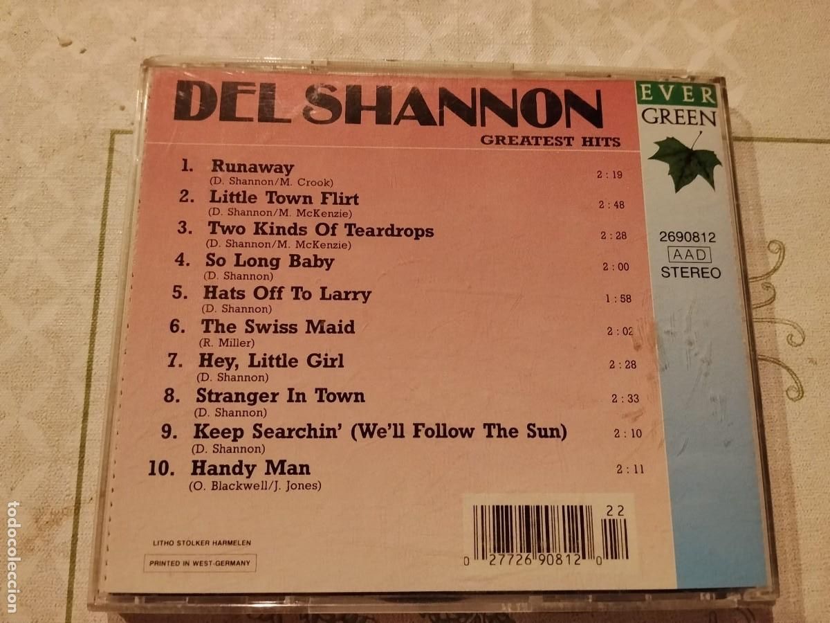 CDs de m&uacute;sica: Del Shannon - Greatest Hits - Foto 2