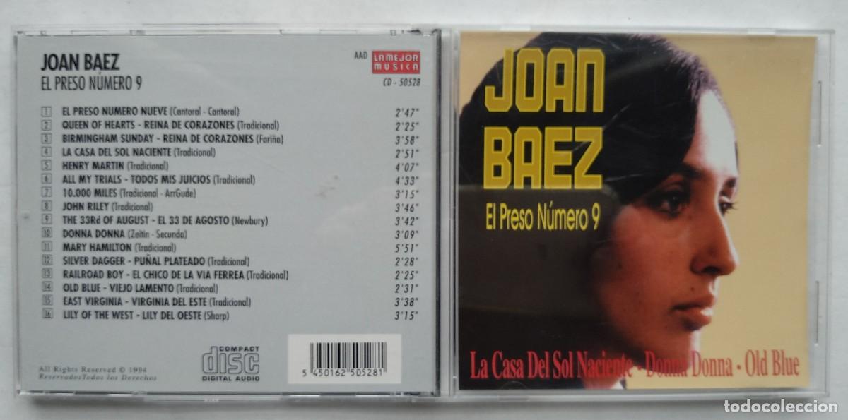 CDs de m&uacute;sica: J0AN BAEZ. EL PRESO N&Uacute;MERO 9. CD. - Foto 1