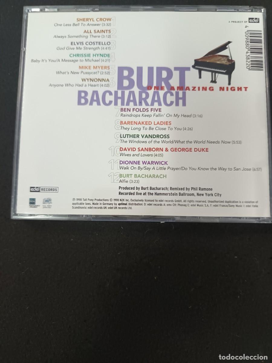 CDs de m&uacute;sica: BURT BACHARACH. ONE AMAZING NIGHT - Foto 2