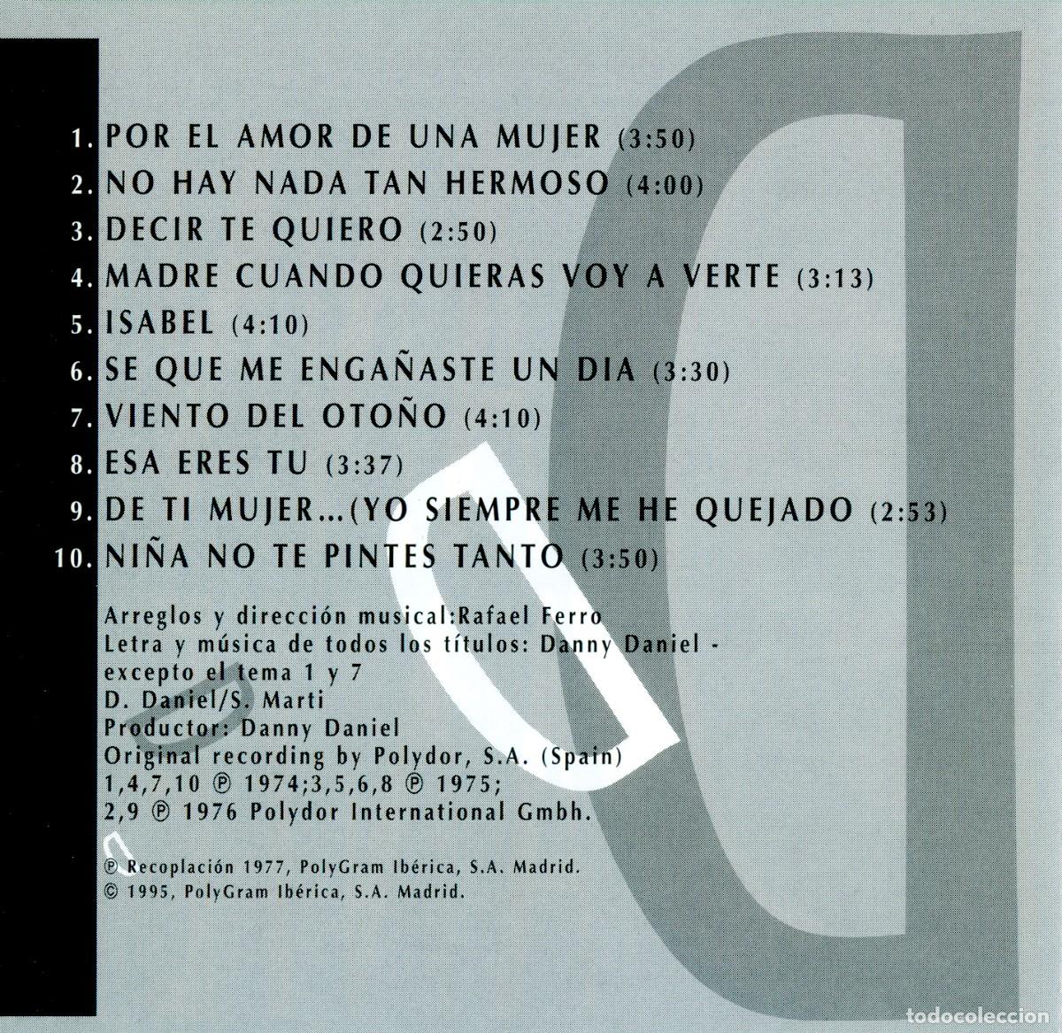 CDs de m&uacute;sica: DANNY DANIEL - Lo Mejor de Danny Daniel (1995) - Foto 2